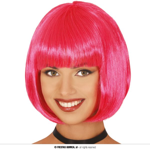 Peluca media melena rosa eco