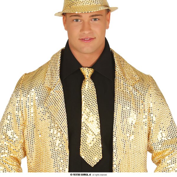 Corbata lentejuelas oro