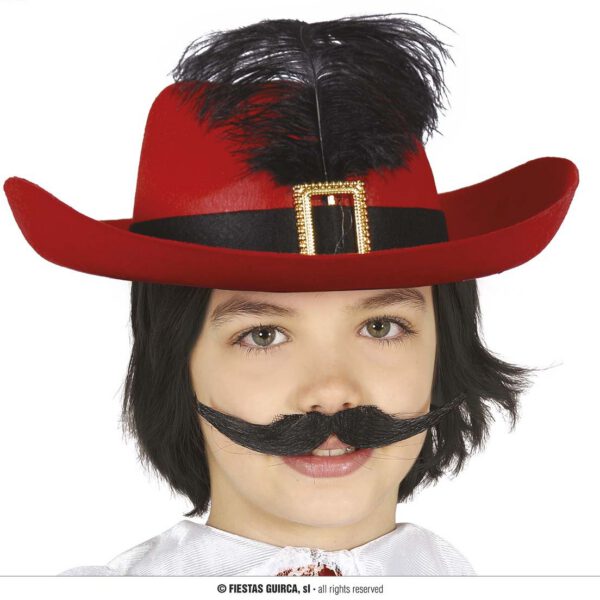 Sombrero Mosquetero rojo infantil