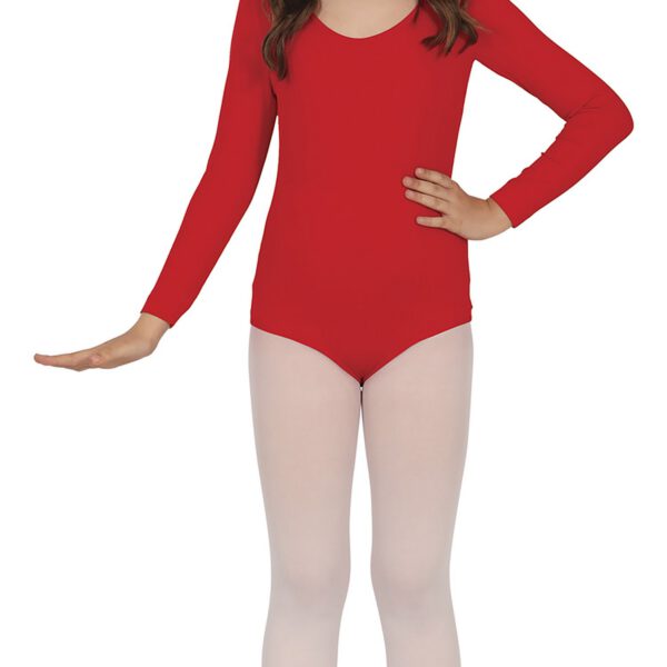 Maillot manga larga rojo infantil