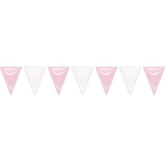 Bolsa Bandera triangular rosa y blanca