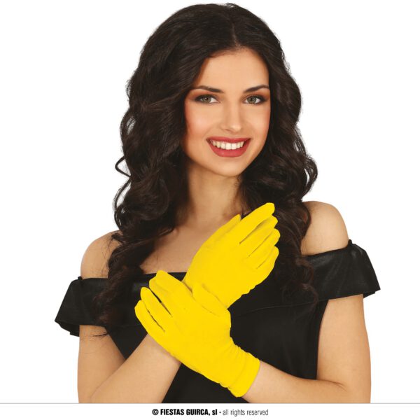 Guantes cortos Amarillo Adulto