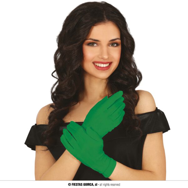 Guantes verdes cortos para Adulto