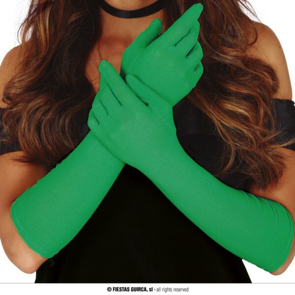 Guantes largos verdes