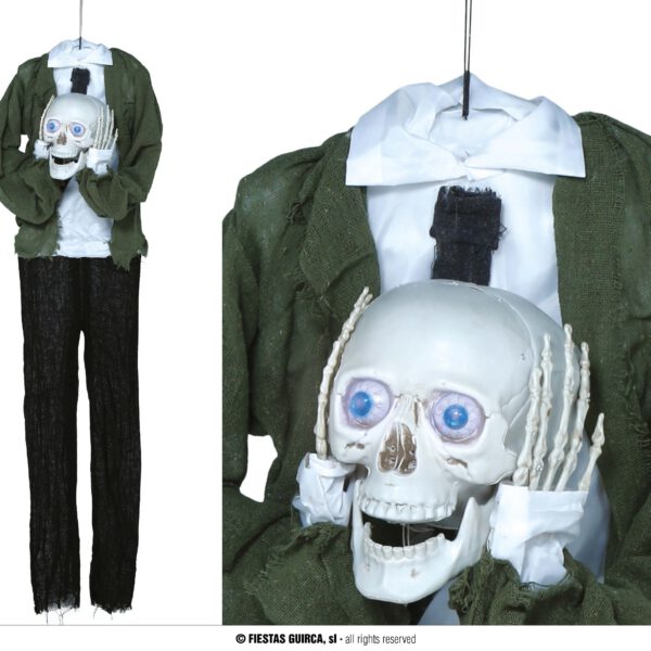 Colgante con cabeza en manos