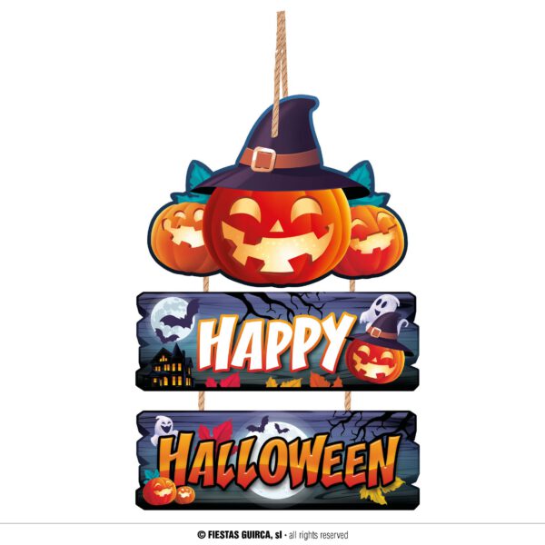 Letrero madera Happy Halloween