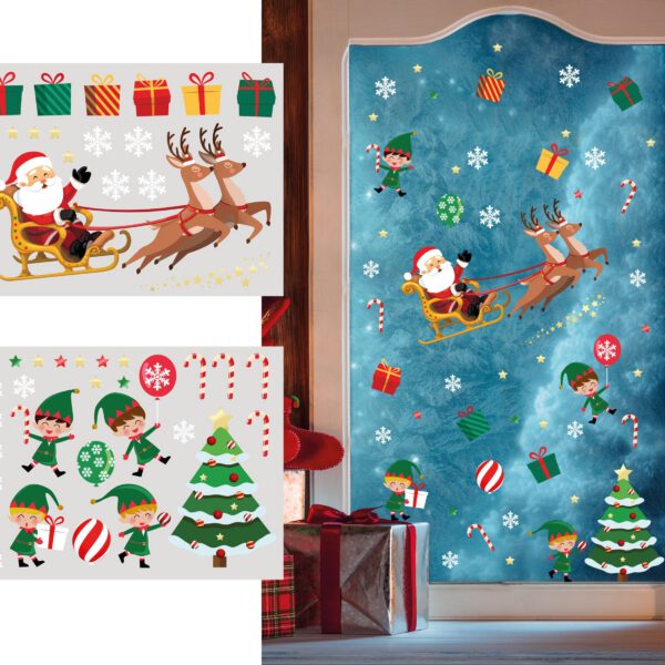 Decoración Ventana Papa Noel