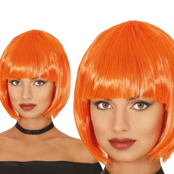 Peluca media melena naranja eco