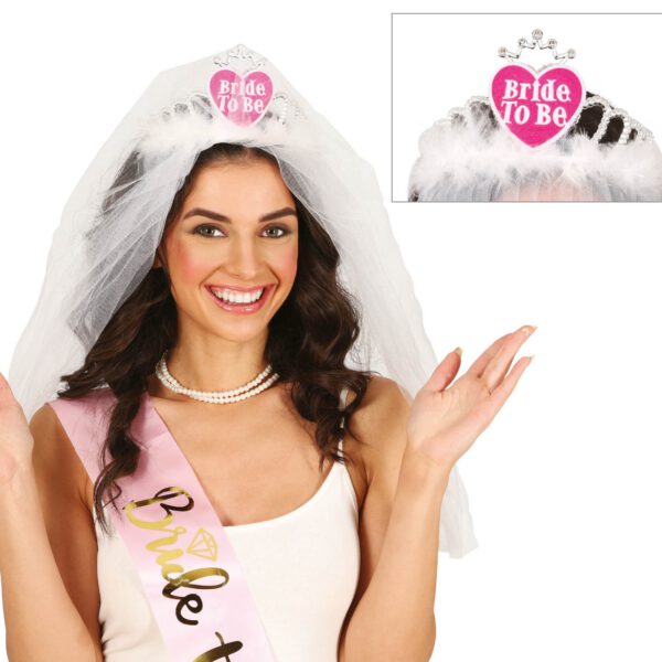 Velo de novia con diadema