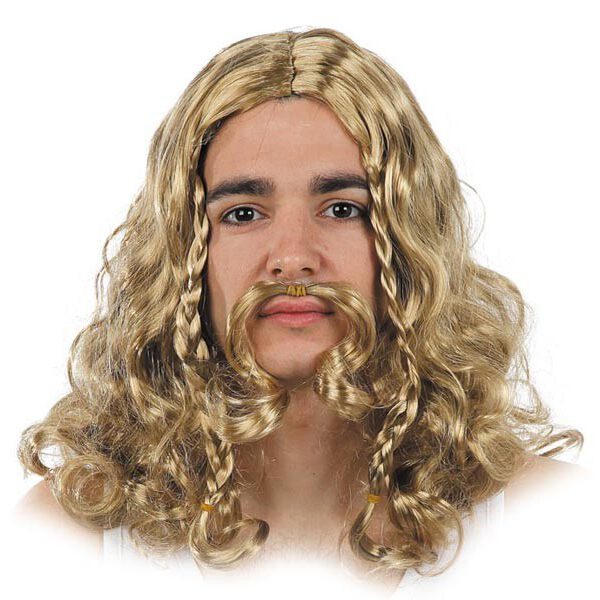 Peluca vikingo rubio