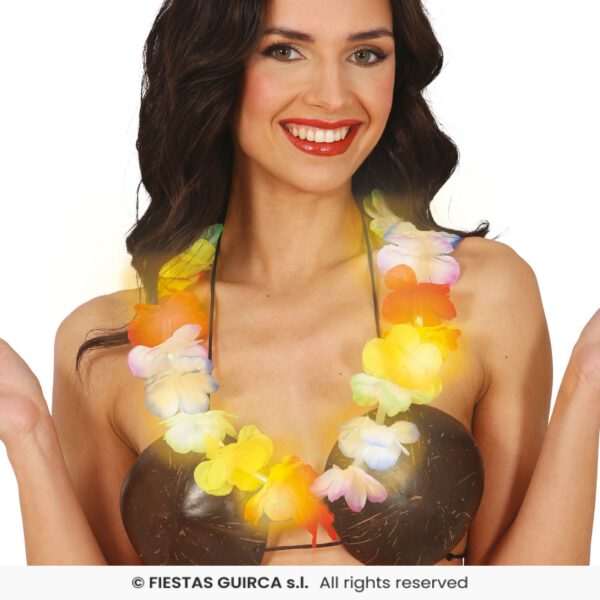 Collar hawaiano con luces