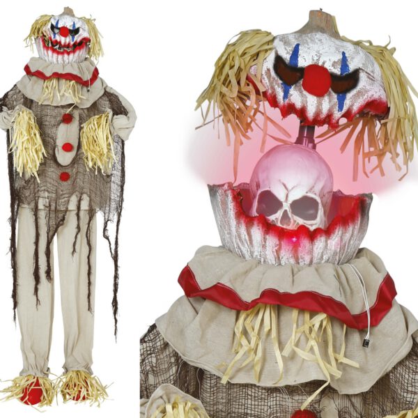 Payaso Espantapájaros con luz sonido y movimiento