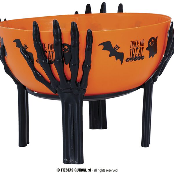 Bol naranja con soporte para Halloween