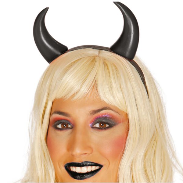 Diadema cuernos negros de diabla