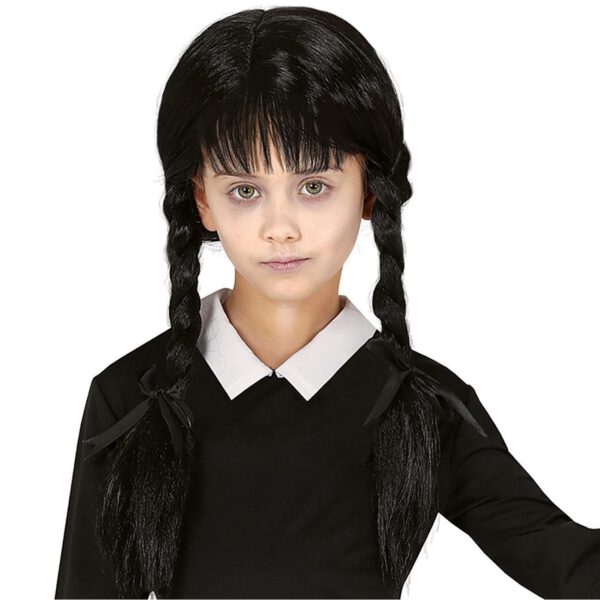 Peluca infantil con flequillo y trenzas