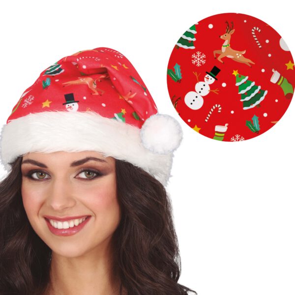 Gorro navideño estampado muñeco nieve