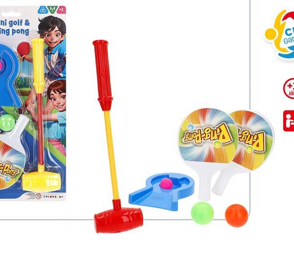Juego de mesa mini golf y pin-pon