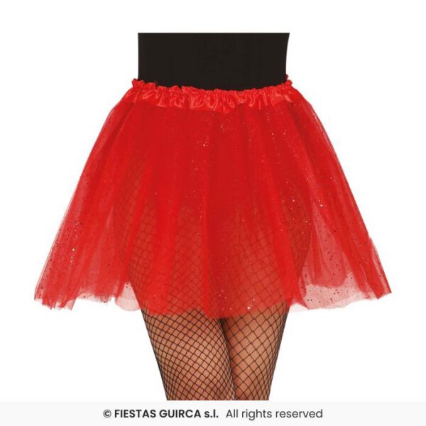 Tutu gliter rojo adulto