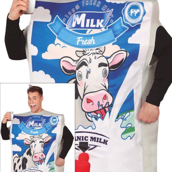 Disfraz de cartón de leche