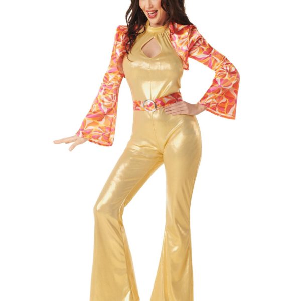 Disfraz de Disco dorado para mujer