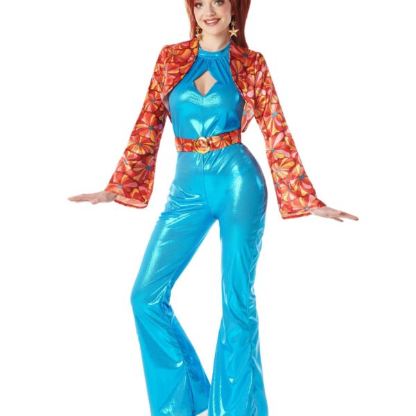 Disfraz de Disco azul para mujer