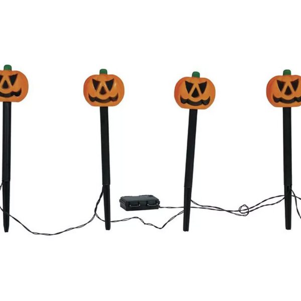 4 Faroles calabazas con luz
