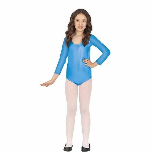Maillot metalizado turquesa infantil