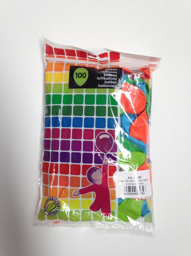 Bolsa de 100 Globos Surtidos