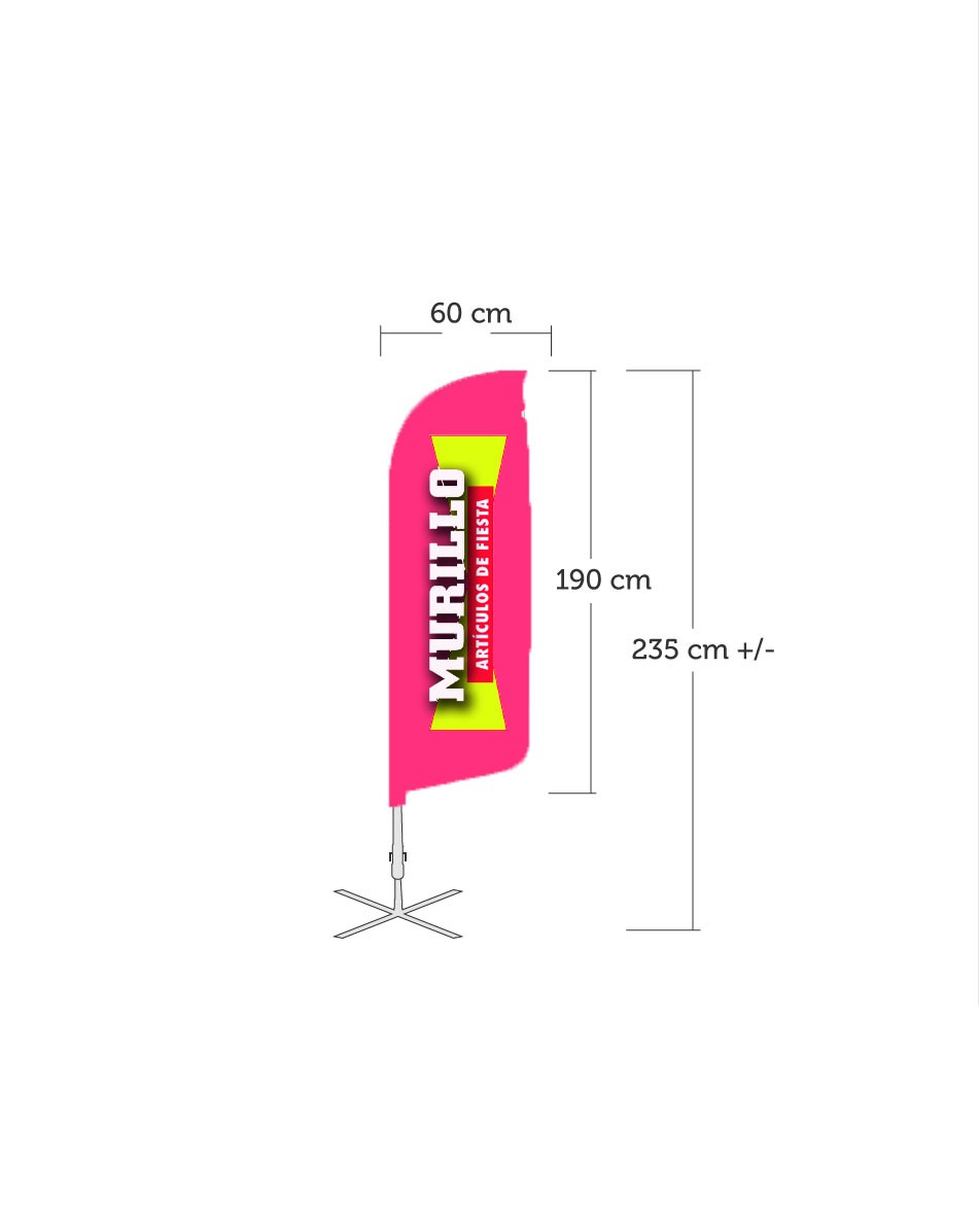 Bandera publicitaria modelo Vela