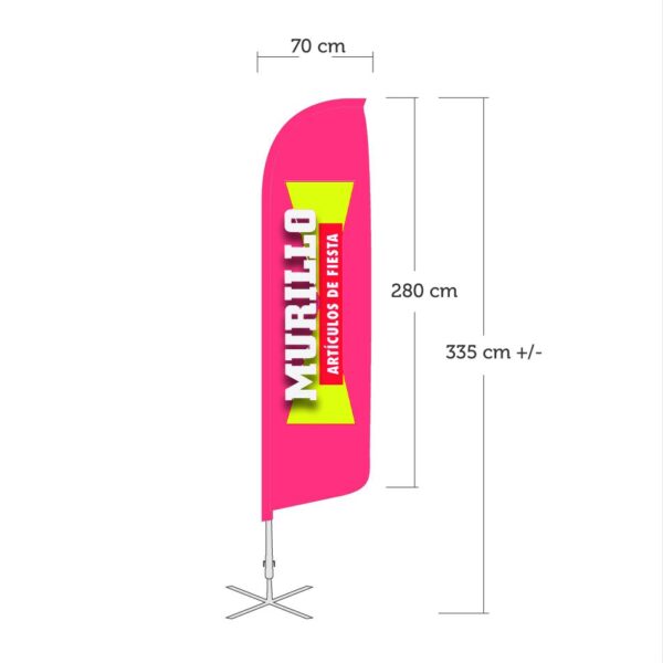Bandera publicitaria modelo Vela