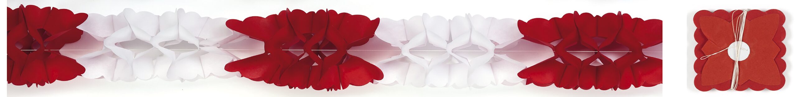 Guirnalda de Papel Roja y Blanca