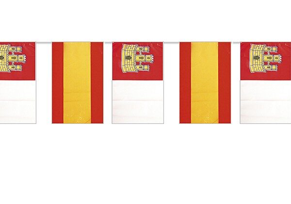 Bandera de plástico España con Castilla La mancha