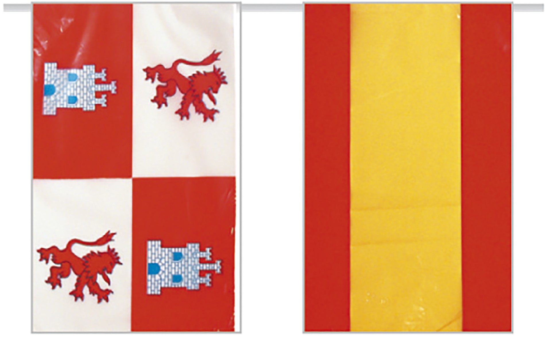 Bandera de plástico España con Castila Leon