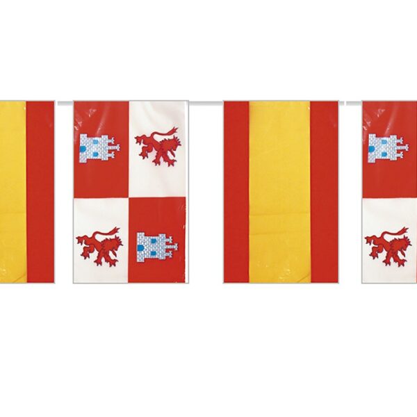 Bandera de plástico España con Castila Leon