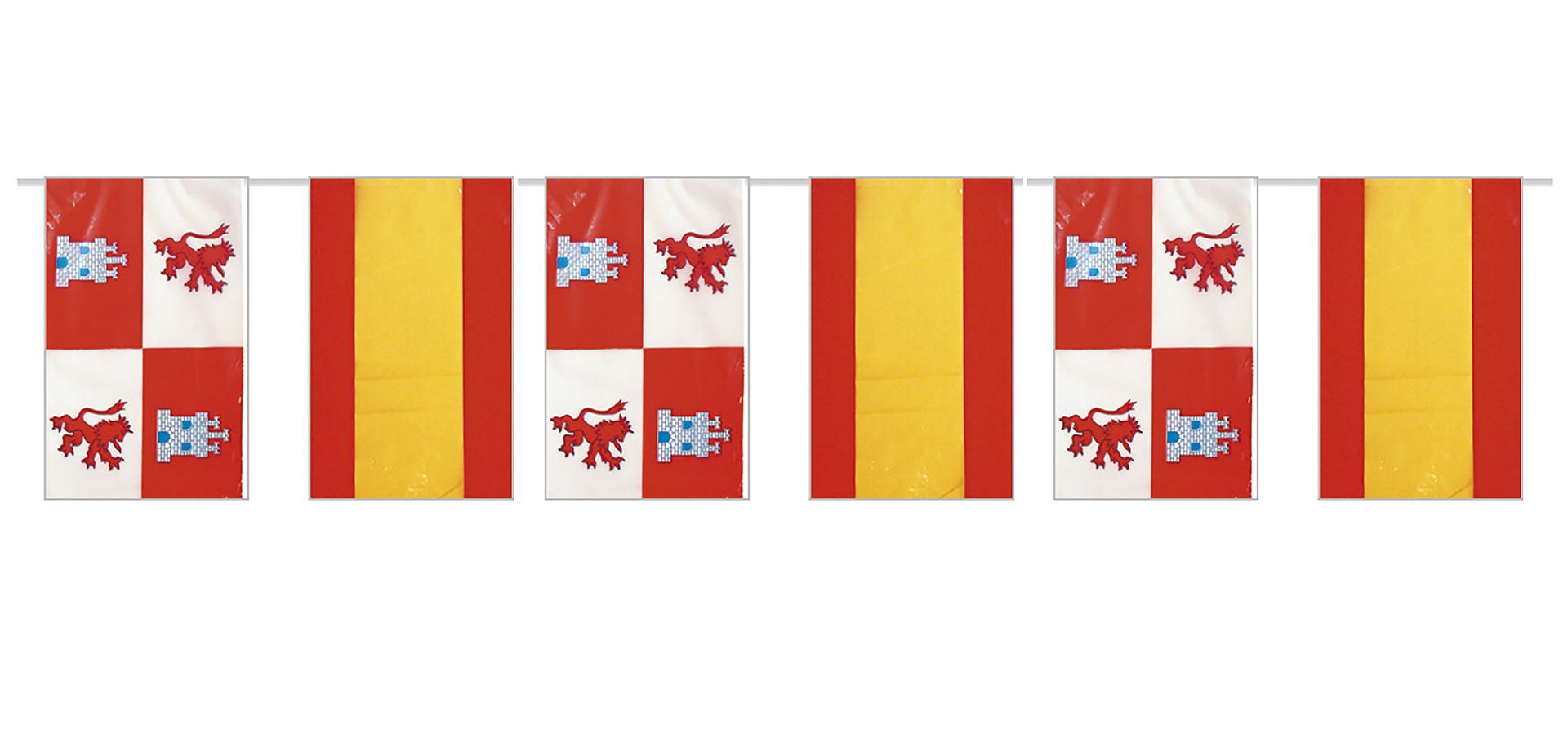 Bandera de plástico España con Castila Leon