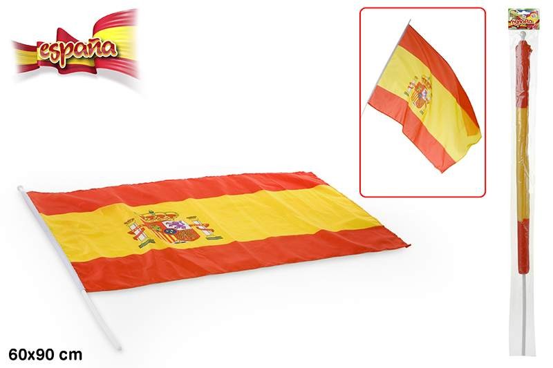 Bandera de España con palo