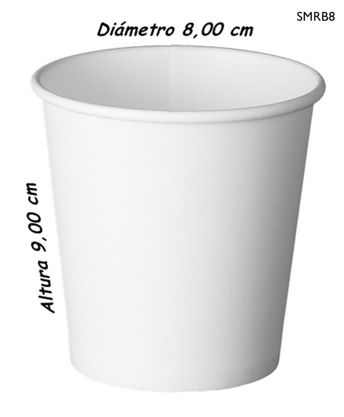 Vaso cartón blanco - Imagen 2