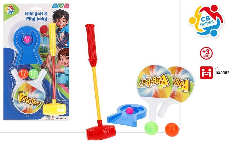 Juego de mesa mini golf y pin-pon
