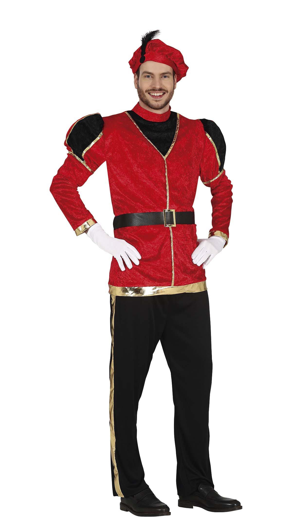Traje de paje rojo