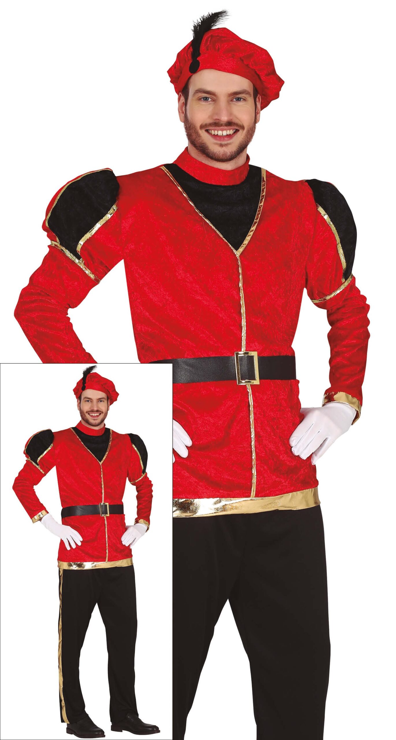 Traje de paje rojo - Imagen 2
