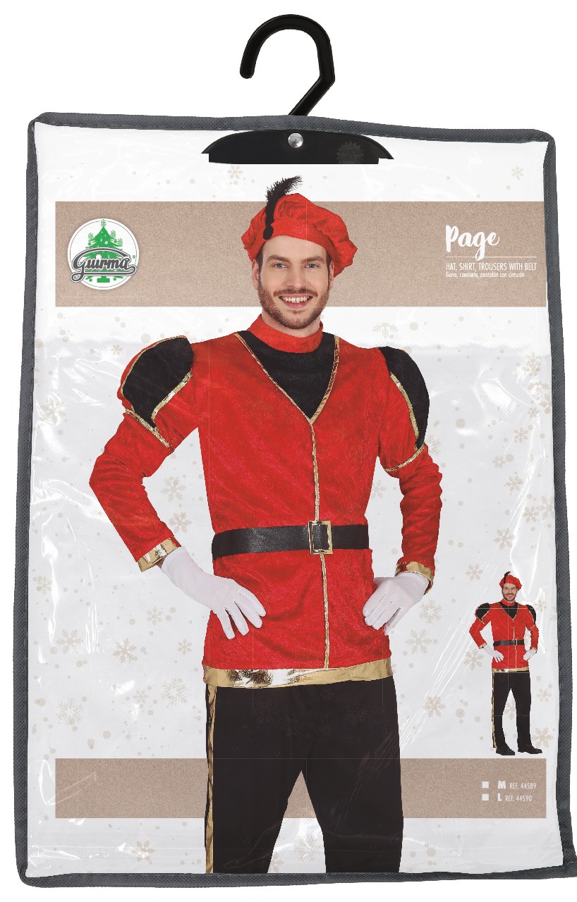 Traje de paje rojo - Imagen 4