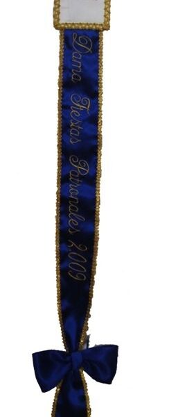 Banda Dama de las Fiestas Escudo y Pasamaneria