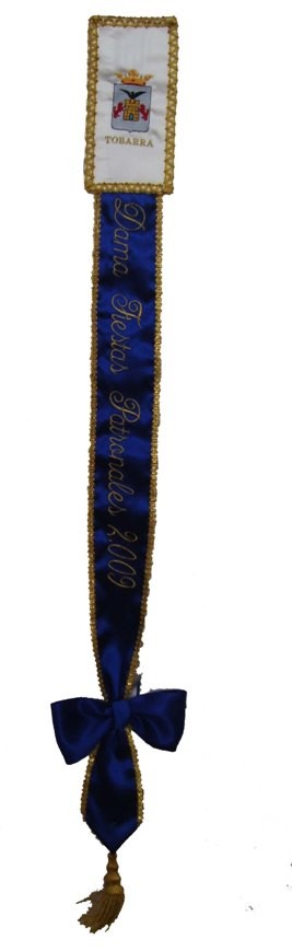 Banda Dama de las Fiestas Escudo y Pasamaneria