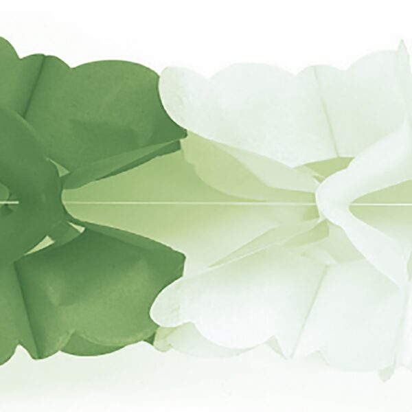 Guirnalda papel verde y blanca