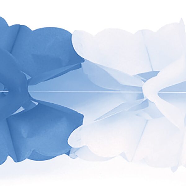 Guirnalda papel azul y Blanco